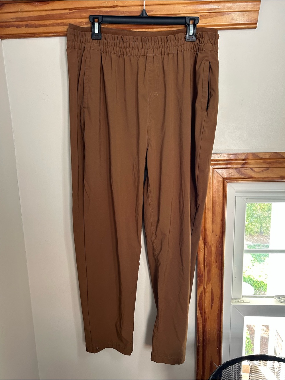 Prana Brown Elastic-Waist Hiking Chinos